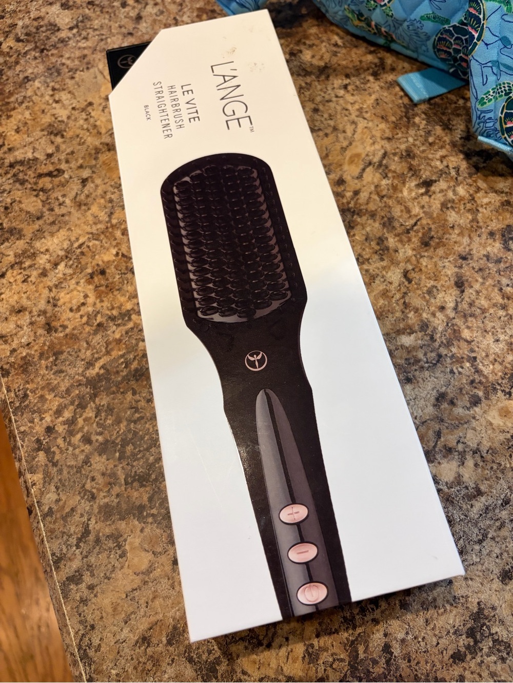 Lange Le Vite Hair Brush Straightener - Black with Rose Gold Buttons